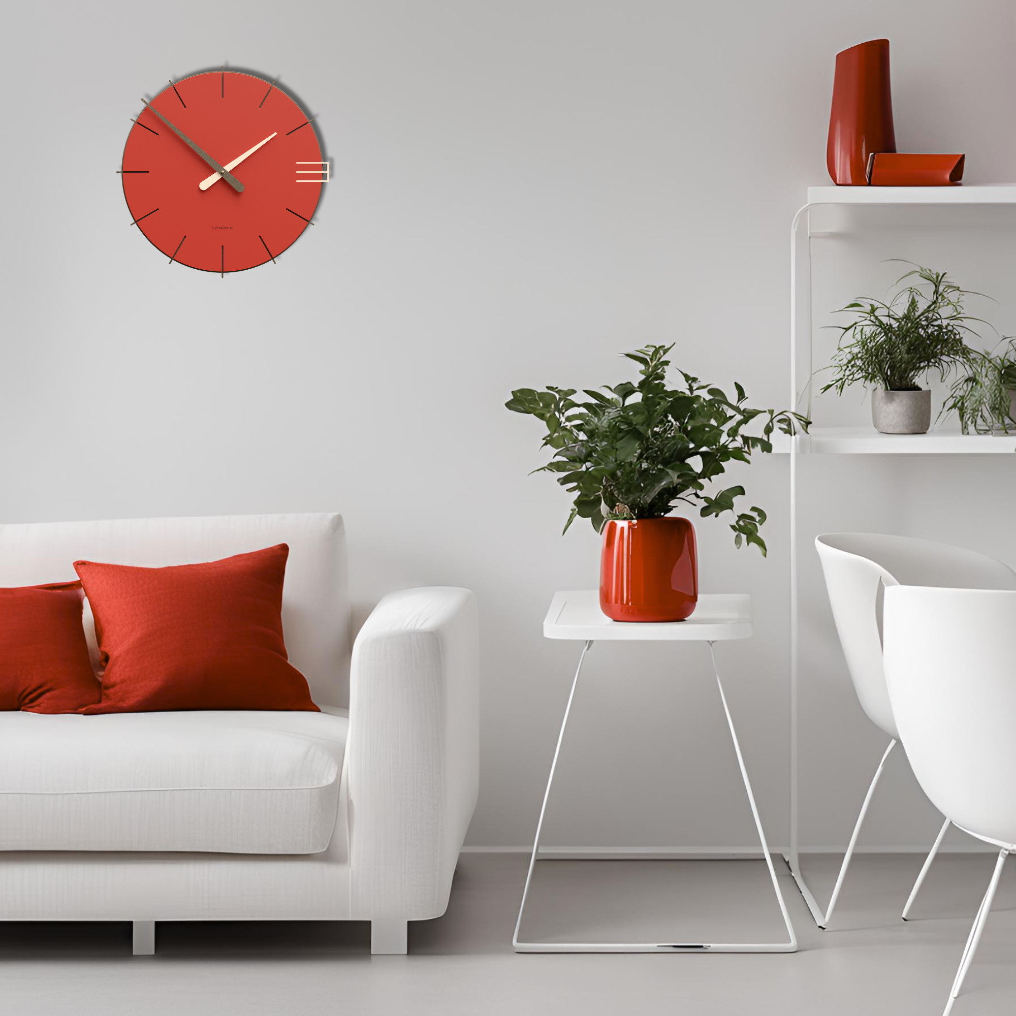 horloge murale rouge feng shui nord-ouest